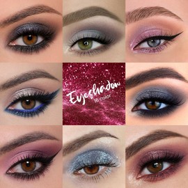 LIANGNISHI 16 Colors Full Glitter Eyeshadow Palette, Pearlescent Diamond, Multicolor Glass Smoke, Multi-Purpose European and American Style-09#