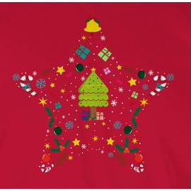 Shirtracer - Christmas and New Year's Eve gifts party decoration - Christmas star - long-sleeved shirt for women, 2 fire red, xl