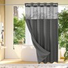 Waffle Pattern Shower Curtain, 1 Count Double Layer Waterproof Shower