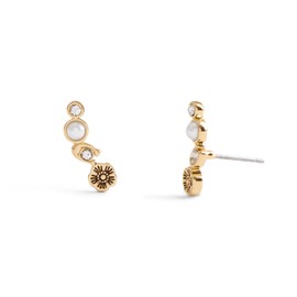 COACH Women's Signature Heritage Pearl Crawler Earrings