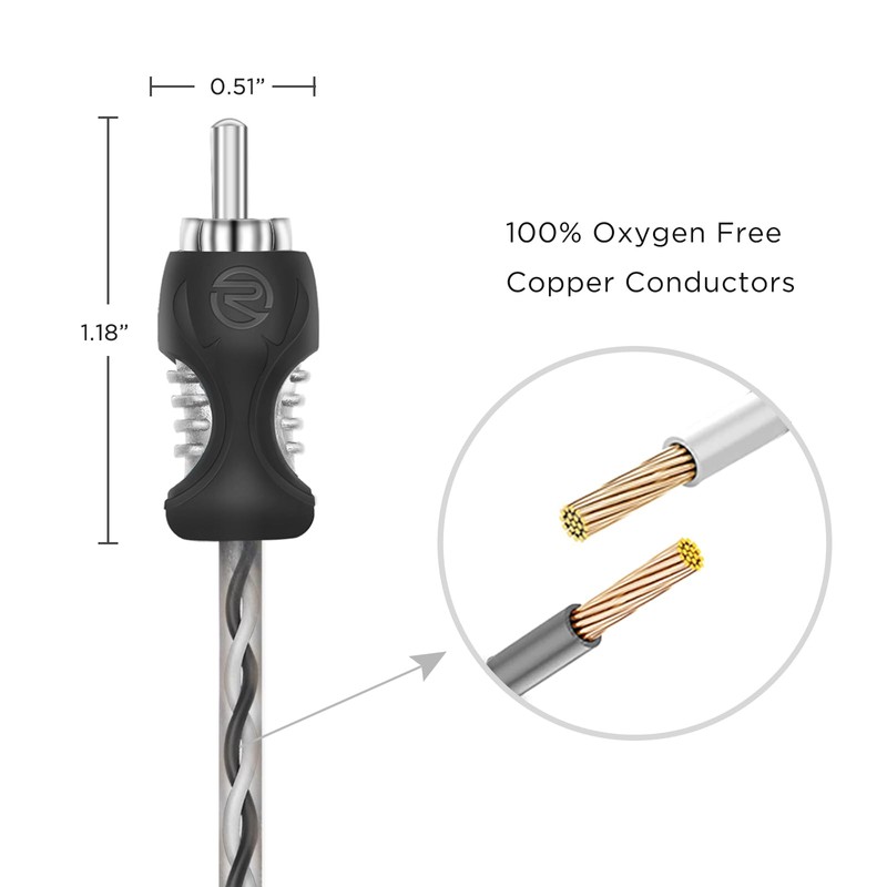 RECOIL RCI43 100% Oxygen Free Copper 4-Channel RCA Audio Cable,