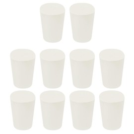MECCANIXITY Rubber Tapered Plug 15mm to 21mm Solid Test Tubes Bungs Stopper White for Lab Home 10 Pieces
