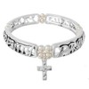Emulily Serenity Prayer Inspirational Cut out Stretch Bracelet Cross Charm