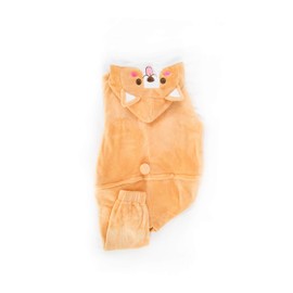 Nayothecorgi Super Soft Corgi Flannel Pajamas - One Piece Pajamas - Medium Dog Onesie - Unisex Adults - Comfortable & Stylish Corgi Gifts For Dog Lover Orange