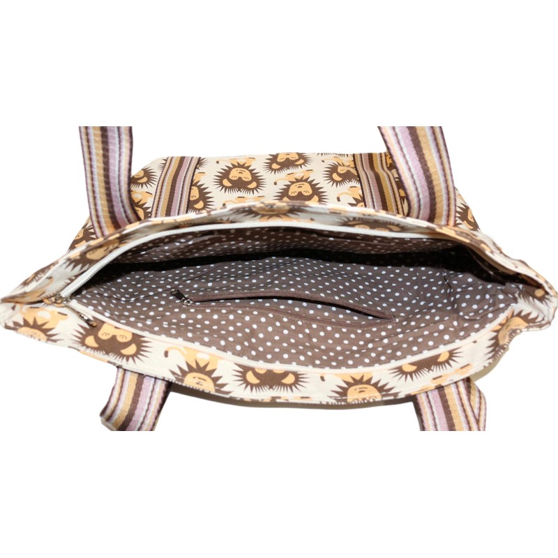 bungalow 360 Vegan Striped Tote Bag (Lion)