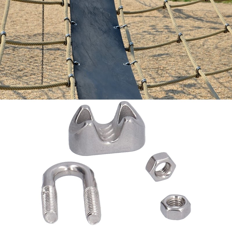 Fafeicy Abrazadera de Cuerda de Alambre de Acero Inoxidable, 20