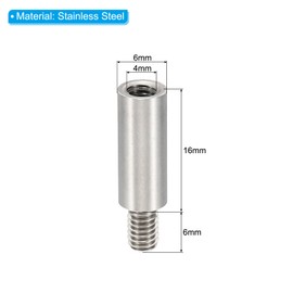 PATIKIL 12pcs M4 Standoffs, M4 16+6mm Spacer Standoffs Steel Threaded Standoffs Screws Kit 4mm ID 6mm OD Metric Male Female Thread Adapters for Circuit Board PCB RC Drones Motherboard