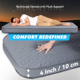 Hikenture 4" Thick Self Inflating Sleeping Pad, Ultralight Foam Camping Mattress, 9.5 R-Value Insulated Sleeping Mat with Pump Sack, Portable All Season Camping Pad for Tent, Car, Cot
