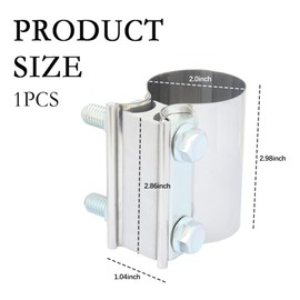 2 Inch Exhaust Clamp,Stainless Steel Muffler Clamp Lap Joint Exhaust Band Clamp,Universal Pipe Repair Clamp for Fastening Most Car Accessories Pipelines (2 inch)