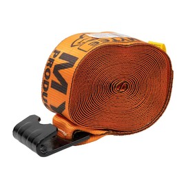 Mytee Products (10 Pack) Winch Straps 4" x 30' - High Abrasion Orange Heavy Duty Tie Down w/Flat Hook Extreme WLL# 6670 lbs | 4 Inch Cargo Control for Flatbed Truck Utility Trailer