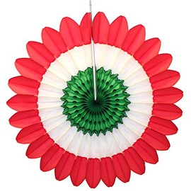 Devra Party 6-Pack Red, White, and Green 18 Inch Tissue Paper Fanburst (Christmas Theme)