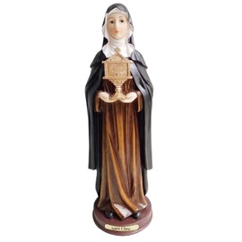 Statue Supplier Saint Clare Statue Santo Clair Estatua (6 Inches), Gold, Brown