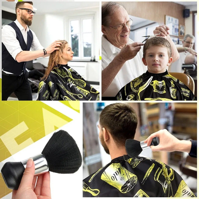 Delantal De Peluquería Y Cepillo De Limpieza De Barbero Yellow
