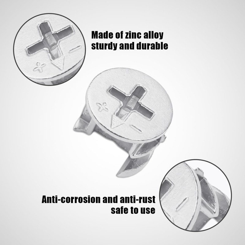 Pack of 20 Furniture Connector Cam Locks, Eccentric Nuts, Cam