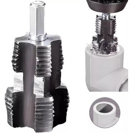 Unbranded Electric Drill Compatible PVC Pipe Threader Kit for Electric Drill, 1/2&#034;, 3/4