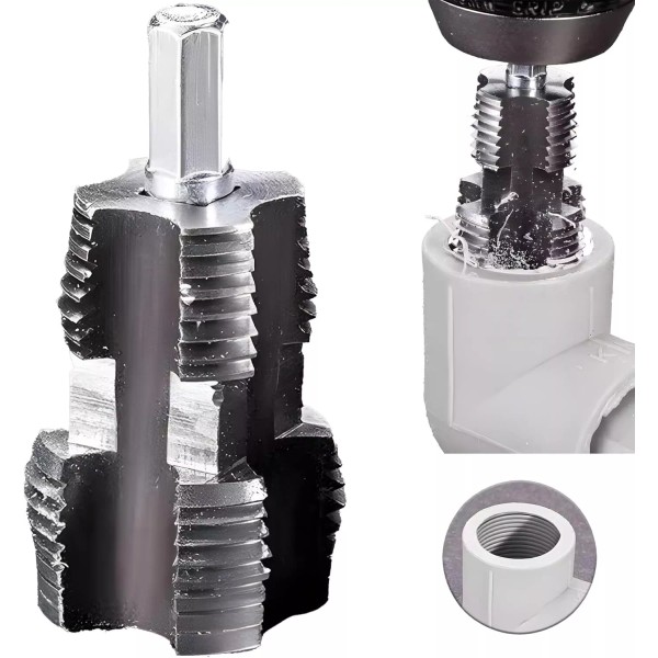 Unbranded Electric Drill Compatible PVC Pipe Threader Kit for Electric