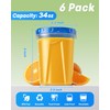 BiuLeon 6 Pack-34oz Freezer Storage Containers, Plastic Food Storage Containers
