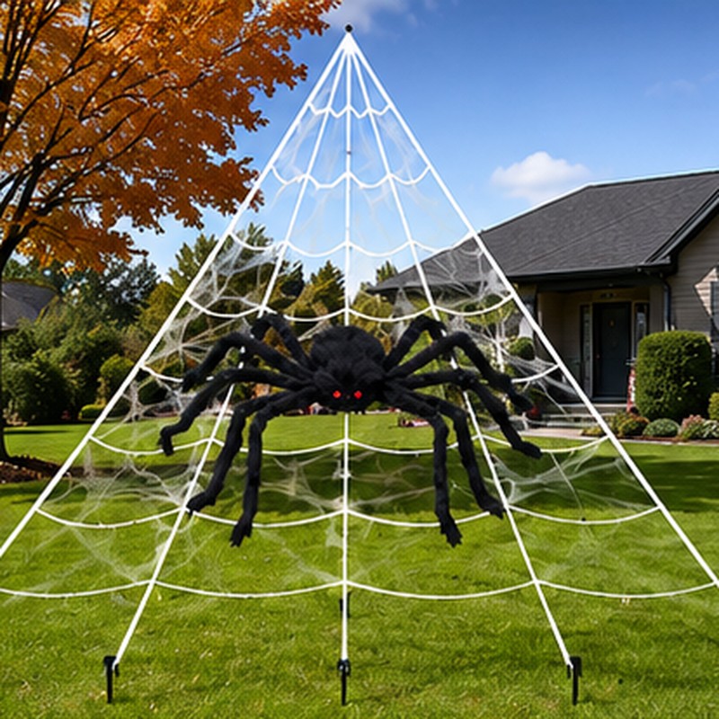 Giant Spider Web Decoration for Halloween – 16 ft Triangle