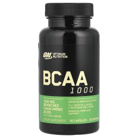 BCAA 1000, 1,000 mg, 60 Capsules (500 mg per Capsule)