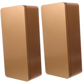 COLLBATH 2pcs Rectangular Tinplate Storage Boxes for Tea Bags and Leaves Airtight Lidded Containers Multi-functional Tea Storage Jars Packaging
