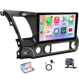 Leadfan Car Stereo Radio for Honda Civic 2013 2014 2015 2016 2017, 9 Inch Touch Screen for Civic with CarPlay Android Auto Bluetooth GPS SWC Backup Camera (for Honda Civic 2006-2011 Without JBL)