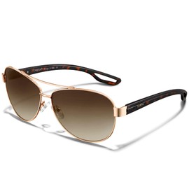 CARFIA Retro Polarised Unisex Sunglasses UV400 Protection Outdoor Driving Sports Glasses, Frame: brown tortoiseshell brown lenses