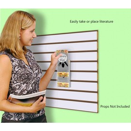 Marketing Holders Slatwall Brochure Holder Holds 4 Inch Wide Trifolds Clear Acrylic Promotional Literature Organizer for Offices Libraries and Retail Stores No Assembly