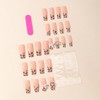 NICENEEDED 24 Pcs Long Square Press On Nails, French Leopard