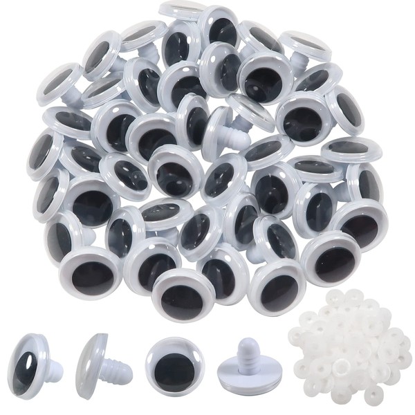 TOAOB Pack of 50 Wiggle Eyes Large Button Eyes for