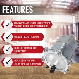 Replacement Fuel Pump - Compatible with Honda ATV 4x4 2x4-2012-2013 Foreman 500 TRX500, 2007-2014 Rancher 420 TRX420, 2008-2009 TRX700XX - Replaces 16700-HP5-602
