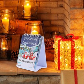 Calendar 2025 Advent, 2025 Christmas Calendar Desktop Advent, 100 Days Interactive Home Decor Wall Art Desk Centerpiece for Tabletop Holiday Birthday
