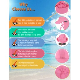 weVSwe Baby Sun Hat UV SPF50+ Sun Protection Neck Flap Hat Adjustable Chin Strap Toddler Summer Hat, Fish scale-2