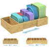 Retro Shaw Expandable Bamboo Food Container Lid Organizer for Cabinet,