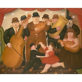 Get Custom Art - Fernando Botero, Dancing In Colombia - Gallery Wrapped, Famous Paintings Wall Art Décor (11x14 inch)