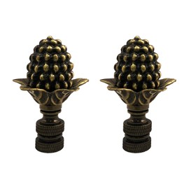 Royal Designs Decorative Pineapple Lamp Finial for Lamp Shade, Antique Brass - Set of 2