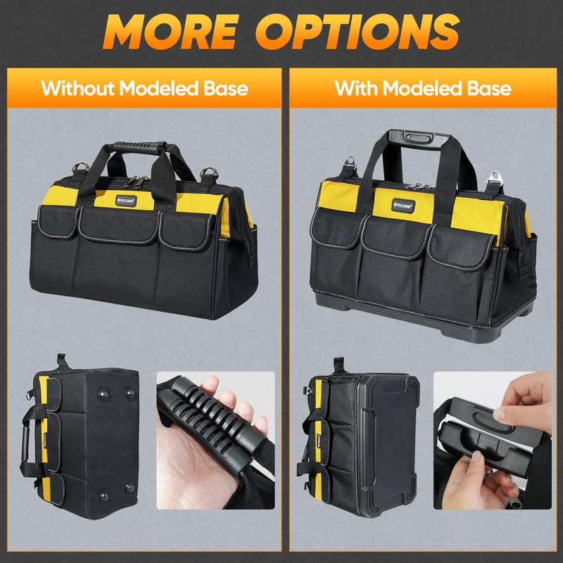 TICONN Heavy Duty Tool Bag with Multi-Pockets, Portable Tool Box