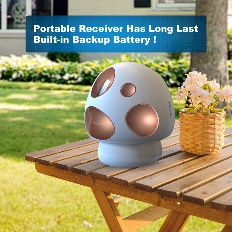 HTZSAFE 1/2 Mile Long Range Outdoor Weatherproof Solar Wireless Driveway