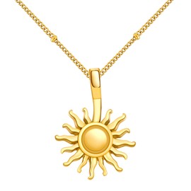 FEITENGU Women's rose gold necklace, 18K gold necklaces for women, durable stainless steel necklaces for women, adjustable length, a wide range of necklaces to match your personal style., Gold