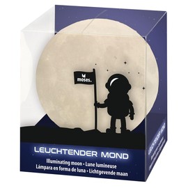 Moses Leuchtender Mond Lampe | Nachtlicht für Kinder mit Timer-Funktion | Stimmungsvolles Dekolicht, warmweiß, 30563