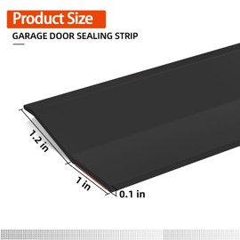 Elvone Garage Door Seal Top and Sides, 40 FT Universal TPE Weather Stripping Garage Door Trim Seal Weatherproofing Garage Door Seals with Nails and Lids in Black