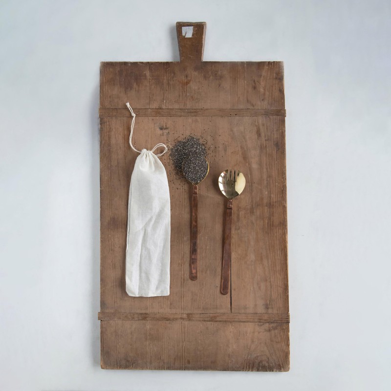 Creative Co-Op Mango Wood Cheese Board with Rope on Handle