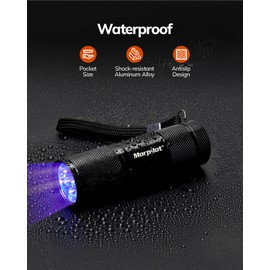 Morpilot Black Light Flashlight Mini UV Flashlight: 395nm Blacklight Flashlights, 9 Led Pet Urine Detector Light for Dog/Cat, Dry Stains, Resin Curing, Bed Bug