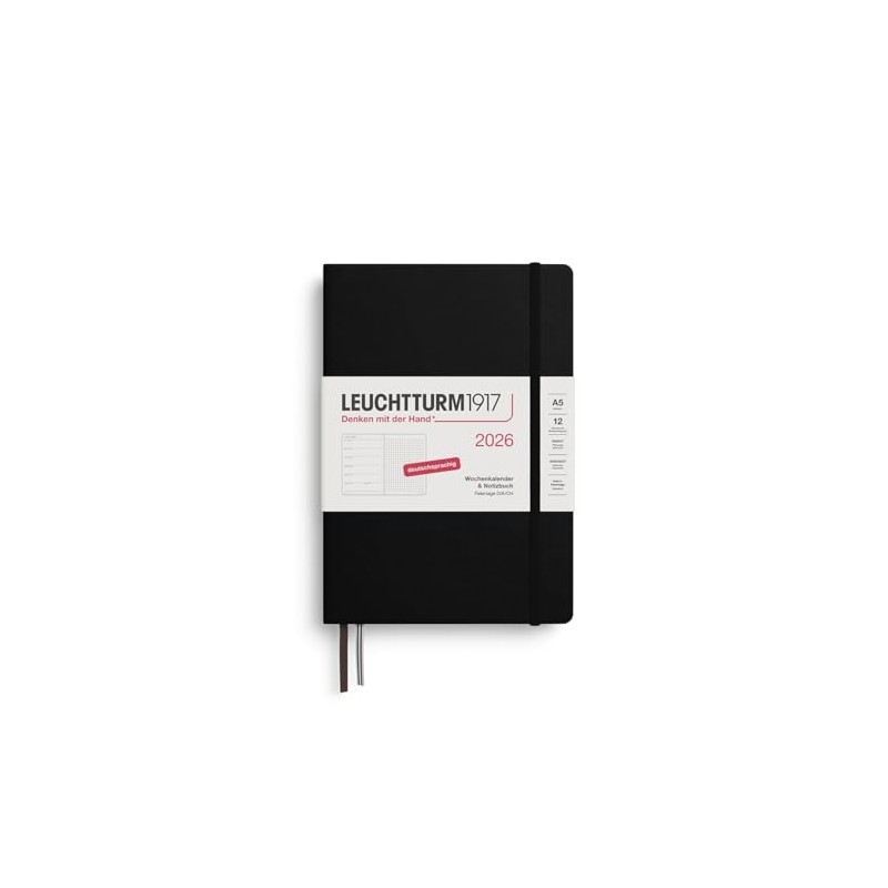 LEUCHTTURM1917 372519 Weekly Calendar & Notebook Dotted Medium (A5) 2026,