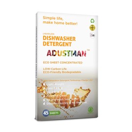 ADUSTMAN Detergente ecológico para lavavajillas, 45 unidades frescas, más convenientes para lavar platos, potente limpieza fácil de usar (45 unidades paquete de 1)