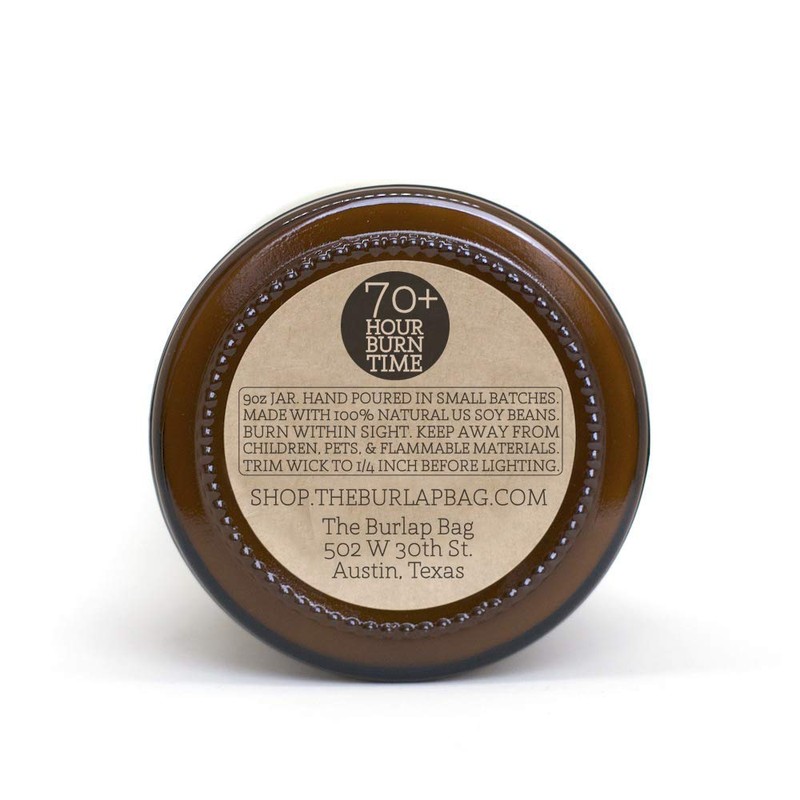 The Burlap Bag 9oz Soy Candles (Greetings from Austin)