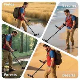TECLUNG Metal Detector for Adults & Kids, Professional 4-Mode Gold Detector with 10" IP68 Waterproof Coil, Advanced DSP Chip & LCD Display, High Accuracy Treasure Hunting for Beach/Underwater Use