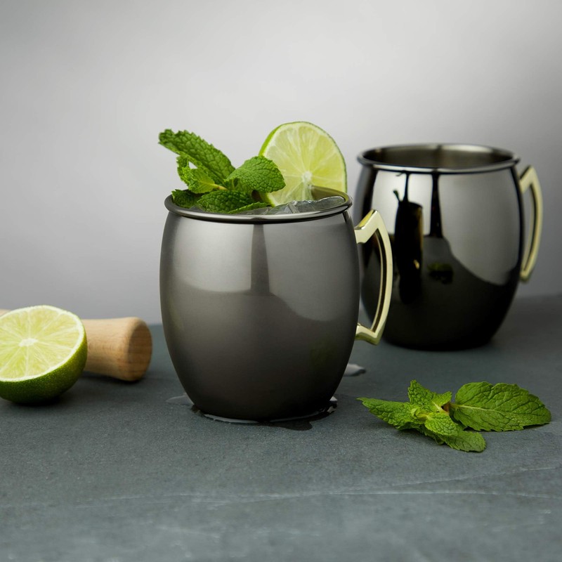 True 7385 Moscú Mule taza con mango dorado, 2 unidades,