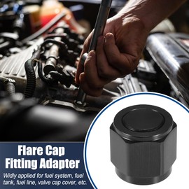 X AUTOHAUX AN10 Universal Flare Cap Fitting Adapter Black - 2 Pcs