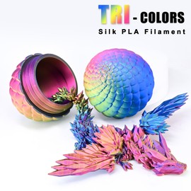 LOCYFENS PLA Filament 1.75mm, Silk Rainbow Color PLA Filament, Tri Color 3D Printer Filament Red Yellow Blue, Fit to AMS, 1kg/Spool