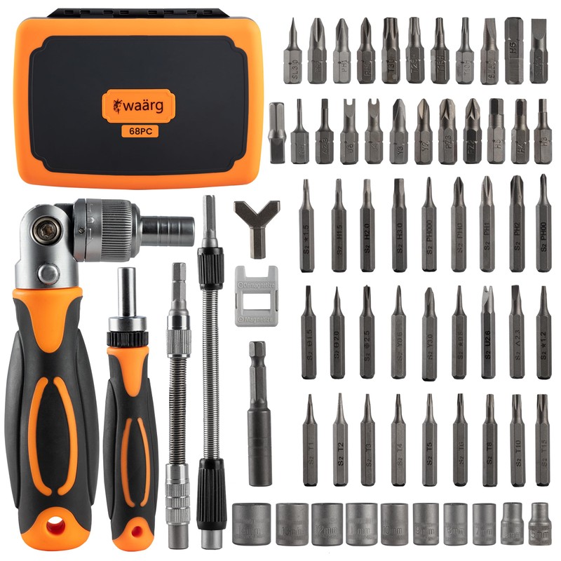 WAARG - Ratcheting Screwdriver Set -68 in 1 Socket Set